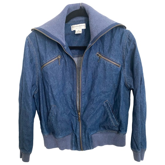 Draper’s & Damon’s Denim Jacket Small Petite Jean Moto Zippered Pockets - Picture 6 of 6